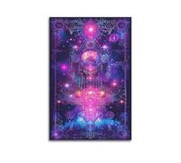 ZZBYMX Impression sur toile murale moderne style néon, espace psychédélique et symbole mystique pour salon, 30 x 45 cm