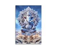 ZZBYMX Poster bouddhiste, sacré, mystérieux, éternel, bienveillant, Ganesh - Peinture décorative sur toile pour chambre à coucher - Images artistiques imprimées pour famille moderne (40 x 60 cm)
