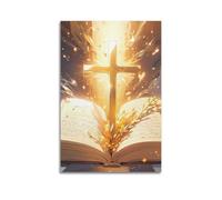 ZZBYMX Poster chrétien La Croix dans la Bible - Impression sur toile - Décoration murale moderne pour chambre à coucher - 60 x 90 cm