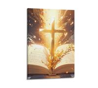 ZZBYMX Poster chrétien La Croix dans la Bible - Peinture murale décorative sur toile - Poster et image d'art moderne pour chambre à coucher - 20 x 30 cm