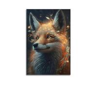 ZZBYMX Poster décoratif sur toile représentant un renard timide - Poster décoratif moderne pour chambre à coucher - 50 x 75 cm