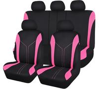 Zzbyz 5 Seat Auto Ensembles Housses Siège,pour Mercedes E Class Cabriolet 2010-2017 A203, Tissu en Polyester Housses Siege Avant Arrière Auto Accessori,B-Black and Pink