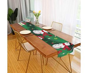 ZZCDD Table Runner Pattern with Snowman Long Table Decor Runner Heat Resistant Washable Wipe Clean Dresser Scarf For Dining Room Party Wedding Kitchen 13 x 70 pouces