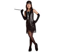 Zzcostumes Costume Charleston Noir avec des Franges pour Une Fille