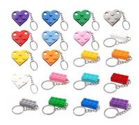 Zzcy 20 Porte-Clés Briques de Construction Multicolores en Plastique pour Anniversaire, Garnitures de Sacs de Fête, Récompenses, Articles de Fête, Pendentif, Cadeaux de Décoration