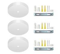 Zzcy 3 Pcs Auvent de Plafond Métal Noir 100 x 2mm Cache Fil Pour Lustre,Cache Cable Plafonnier Blanc pour Lampe à Baldaquin,pour Salon Cuisine Couloir Lustre Suspension