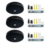 Zzcy 3 Pcs Auvent de Plafond Métal Noir 100 x 2mm Cache Fil Pour Lustre,Cache Cable Plafonnier Noir pour Lampe à Baldaquin,pour Salon Cuisine Couloir Lustre Suspension