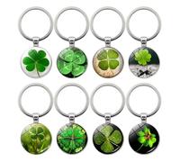 Zzcy 8 Pièces Porte-clés Trèfle à Quatre Feuilles Porte Cle Porte Bonheur Trefle,Trefle 4 Feuilles Porte-Clés Lucky Cadeau de Bonne Chance Pendentif Décoratif pour Hommes, Femmes