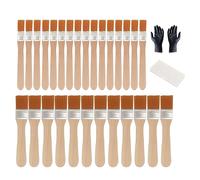 Zzcy Lot de 28 Pinceaux de Peinture avec 5 Paires de Gants en Caoutchouc, Petits Pinceaux pour Bricolage, Poils en Nylon, Pinceaux Plats, Pinceaux Plats pour Enfants, Peinture Artistique, Deux Tailles