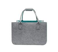 Zzcy Sac à Provisions Réutilisable en Feutre 30L | H40xL27xP27cm avec Poche Intérieure | Panier Pliable Écologique | Certifié Oeko-Tex (Gris Anthracite/Vert Sapin)