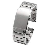 ZZDH Bracelet de Montre Bracelet de Bracelet de Poignet Massif de Bracelet en métal Massif Massif de 22mm 24mm 26mm 28mm pour Hommes Femmes (Color : A Silver, Size : 24mm)