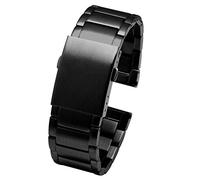 ZZDH Bracelet de Montre Bracelet de bracelet de poignet massif de bracelet en métal massif massif de 22mm 24mm 26mm 28mm pour Hommes Femmes (Color : A Black, Size : 26mm)