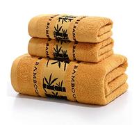 ZZDH Drap de Bain Ensemble de 3 pièces de Serviette de Bain en Fibre de Bambou de Coton, Serviette de Plage, Serviette de Visage Douce et Confortable (Color : B)