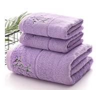 ZZDH Drap de Bain Serviette de Bain en Fibre de Bambou Ensemble Serviette de Broderie Serviette de Plage Serviette Douce et Confortable Lave-feu épaissie (Color : C, Size : 35x75cm 2pcs)