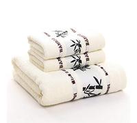 ZZDH Drap de Bain Serviette en Fibre de Bambou Définir la Serviette de Bain de Lavage Quotidienne de ménage Serviette de Bain d'épaisseur Absorbant (Color : White, Size : 2pc34x75 1pc70x140)