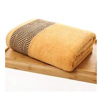 ZZDH Drap de Bain Serviette en Microfibre Douce Serviette en Fibre de Bambou Jacquard 70 * 140cm Serviette Super absorbante (Color : Brown)