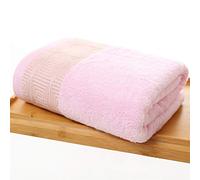 ZZDH Drap de Bain Serviette en Microfibre Douce Serviette en Fibre de Bambou Jacquard 70 * 140cm Serviette Super absorbante (Color : Pink)