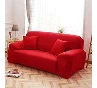 ZZDXL Housse de Canape 2 Places avec Accoudoirs Rouge Vif Housse Canape pour Chambre Salon,Housse de Canapé d'angle,Revêtement de Canapé,Anti-Dérapante Housse Protection Canapé Couvre