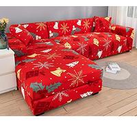 ZZDXL Housse de Canape 4 Places avec Accoudoirs Extensible Cadeau De Noël Rouge Housse Canape pour Chambre Salon,Housse de Canapé d'angle,Revêtement de Canapé, Housse Protection Canapé Couvre