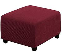 ZZDXW Carré Housse pour Repose/Housse De Pouf Tabouret Carrée Rangement Housse De Ottomane Extensible Housse De Protection Pouf Rectangulaire Housse De Repose-Pi Élastique (Color : Q, Size : 33-45CM)