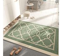 ZZDXW Paillasson Entree Exterieur Géométrie Verte Herbe Tapis Paillasson d Entree Interieur Antidérapant Paillasson Lavable en Machine Paillasson Extérieur Absorbant Tapis Entree(60x90cm)