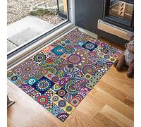 ZZDXW Paillasson Entree Exterieur Mandala Coloré Tapis Paillasson d Entree Interieur Tapis de Bain Antidérapant Paillasson Lavable en Machine Paillasson Extérieur Absorbant Tapis Entree(60x90cm)