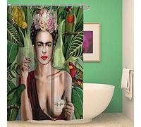 ZZDXW Rideau de Douche 180x180 Frida Vintage Rideaux de Douche Original Lavable en Machine Rideau Douche Tissu Polyester 12 Crochets Antirouille Anti Moisissure Imperméable