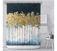 ZZDXW Rideau de Douche 180x200 Or Rose Bleu Vert Rideaux de Douche Original Lavable en Machine Rideau Douche Tissu Polyester 12 Crochets Antirouille Anti Moisissure Imperméable