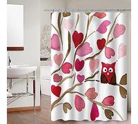 ZZDXW Rideau de Douche 180x220 Arbre d'amour Rose Rideaux de Douche Original Lavable en Machine Rideau Douche Tissu Polyester 12 Crochets Antirouille Anti Moisissure Imperméable