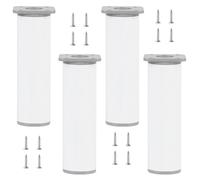 ZZDZW 4 Pièces Pied De Meuble Reglable, 6CM-30CM Pieds De Meubles Réglables, Pieds De Support en Fixation en Métal Furniture Table Legs pour Chaise/Bureau/Cuisine/Armoire/Canapé/Lit(Blanc,15CM)