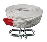 ZZDZW 5/10/15/20 Tonnes Corde De Remorquage Nylon Sangle De Remorquage avec 2 Manilles De Sécurité Auto Voiture 4X4,4m/5m/7m/9m Câble De Remorquage De Voiture (Color : White, Size : 7 m(10T))