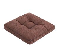 ZZDZW Coussin de Chaise Antidérapant 10cm Épais 40/45/50cm, Coton PP & Lin Carrée/Rond, Galette de Chaise pour Salle à Manger, Bureau, Jardin(Gentleman's Brown - Square,45 cm)