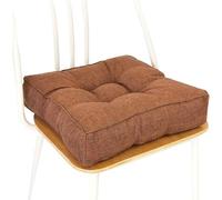 ZZDZW Coussin De Chaise Coton Et Lin, Galette De Chaise 40x40 45x45 50x50 Cm - Coussin De Siège - Coussinet Confortable Et Élégant - Facile d'entretien(Coffee Brown,40x40 cm)
