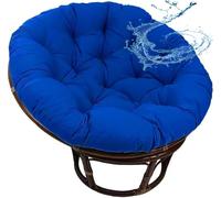 ZZDZW Coussin pour Fauteuil Papasan,Rond,Résistant Aux UV, Imperméable, Extérieur/Intérieur - Grand Coussin De Sol pour Meubles De Jardin Chaise De Balcon(Navy Blue,180cm)