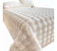 ZZDZW Dessus De Lit Peluche Dessus De Lit 1/2 Personne Peluche Chaud Couverture De Lit Et Couvre-Lits Flanelle Furry Fuzzy Fur Hiver Doux Linge Parure De Lit(Beige,Bed Sheet (180x230cm))