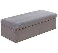 ZZDZW Housse de Banquette de Rangement Pliable Tissu Banc Capitonné Chaussures Pouf Tabouret Housse de Ottoman Banc de Lit Scandinave Nordique Design (Color : Light Grey, Size : 31-43in)
