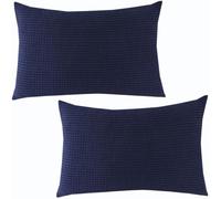ZZDZW Taie d'oreiller 50x70,40x70,40x60 Rectangulaire Lot De 2 Extensible Housse De Coussin 40x80,60x80 Couverture Oreiller pour Canapé Maison Salon Chambre Decoration(Navy,40x70 cm (Set of 2))