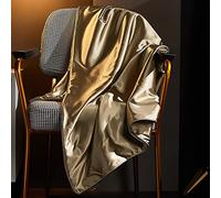 ZZenSmot Couleur Unie Luxe Léger Sets De Housses De Couettes,Nature Ultra Doux Conpourtable avec Fermeture à Glissière Satin Housse De Couette pour Chambre Décor-Doré 200x230cm(79x91inch)