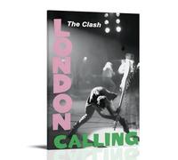 ZZFIAY The Clash London Calling Poster sur toile imperméable, anti-traces de doigts, résistant à l'usure, peinture décorative durable et durable, convient pour le couloir d'entrée, style cadre, 40 x