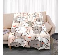 ZZFJFQ Flannel Blanket Peaches et Dessins animés de Goma Throw Blanket Warm Blanket for Living Room Bedroom Beds Sofa Decor Gift Blanket Super Soft Flannel Throw Blanket Lightweight 130x150cm
