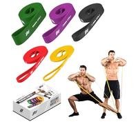 ZZGO Lot de 5 bandes de résistance (comprend 5 bandes) | Caoutchouc élastique Fitness pour musculation, exercice, ruban en latex naturel, yoga, pilates, callisthénie