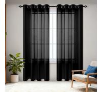 ZZGZZG Rideaux Voilage 350 x 250 cm Anti Froid et Chaleur Rideau de Fenêtre Effet Moderne pour Fenêtre Moderne Salon Chambre Cuisine Enfant Balcon Dressing, Noir