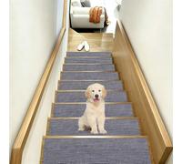 ZZGZZG Tapis D'Escalier, 5 Pièces Antidérapants Auto-Adhésif 50x75cm Gris | Moquette Escalier Avec Dos En Tpe, Lavable En Machine Pour Enfants, Personnes Âgées Et Animaux