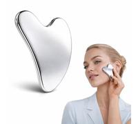 ZZHBOO 1 Couteau pour Fascia Facial en Acier Inoxydable, Outil de Gua Sha Professionnel pour Visage et Corps, Lifting, Sculpture de la Mâchoire, Massage Anti-Rides et Décongestionnant, 0.5 cm, Argent