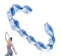 ZZHBOO 1 Piece, 10-Grid Yoga Strap with Stretching Elasticity, Exercise Resistance Band for Pilates, Physical Therapy, Flexibility Training, 4x115cm, Light Blue