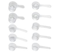 ZZHBOO 10 Cuillères Doseuses en Plastique Transparent pour Dosage de Lait en Poudre, 1g 2g 3g 5g 10g, Cuillères à Mesurer pour Cuisine, Pâtisserie et Dosage de Suppléments