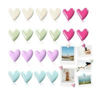 ZZHBOO 20 Pièces Décorations en Forme de Cœur Magnétiques, Aimants Colorés Créatifs et Rétro pour Notes, Photos, Décoration de Cuisine, Réfrigérateur, Tableau Blanc et Armoire, Multi-Couleurs