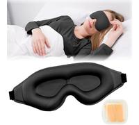ZZHBOO 3 Masques pour les Yeux, Design 3D Ergonomique Zéro Pression, Respirant et Anti-Lumière, avec Paire de Bouchons d'Oreilles, pour Sommeil Profond et Sieste, Étudiant et Adulte, Noir et Orange