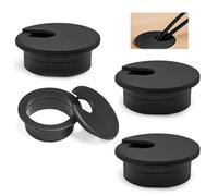 ZZHBOO 4 Pack Black Desk Grommets, Cable Management Hole Covers, Wire Organizer for Home Office, Desk, Table, 35mm