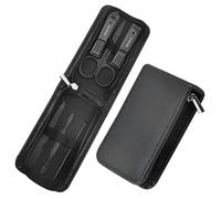ZZHBOO 6-Piece Set, Black Nail Clipper Kit, Professional Manicure Pedicure Tools, Stainless Steel Fingernail Toenail Care, Portable Travel Home Salon Essentials
